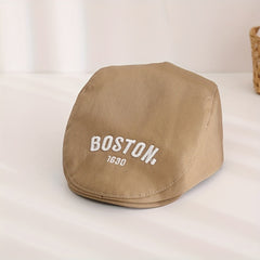 Adjustable Summer Mens Peaked Cap With Boston Embroidery