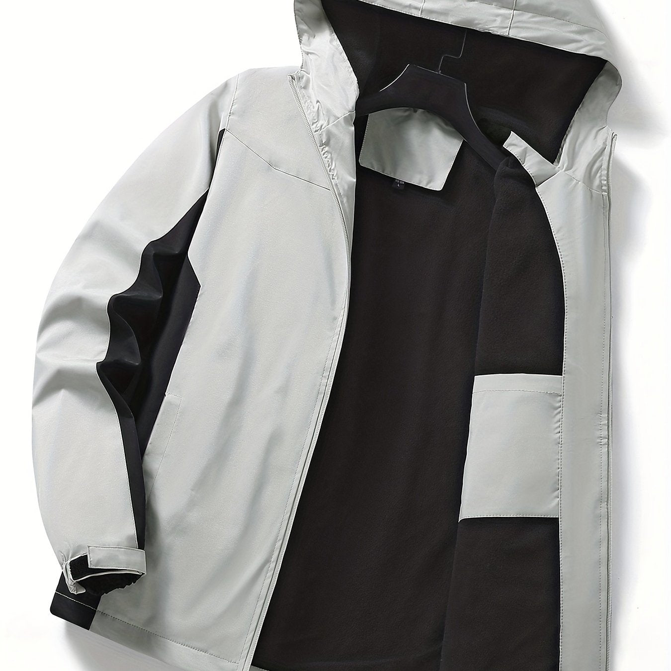 Boys Windbreaker Fleece-Lined Jacket Hooded Zip-Up Waterproof Kids Clothing