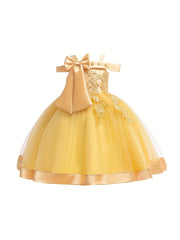 Girls' One Shoulder Formal Dress Beaded Flower Girl Wedding Dress