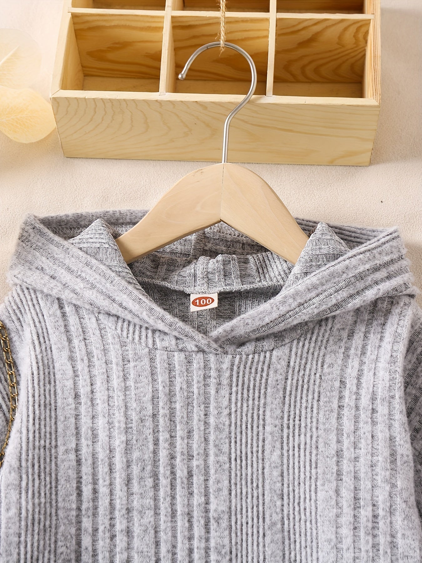 Girl's Ribbed Hoodie & Pants Set for Spring Fall