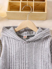 Girl's Ribbed Hoodie & Pants Set for Spring Fall