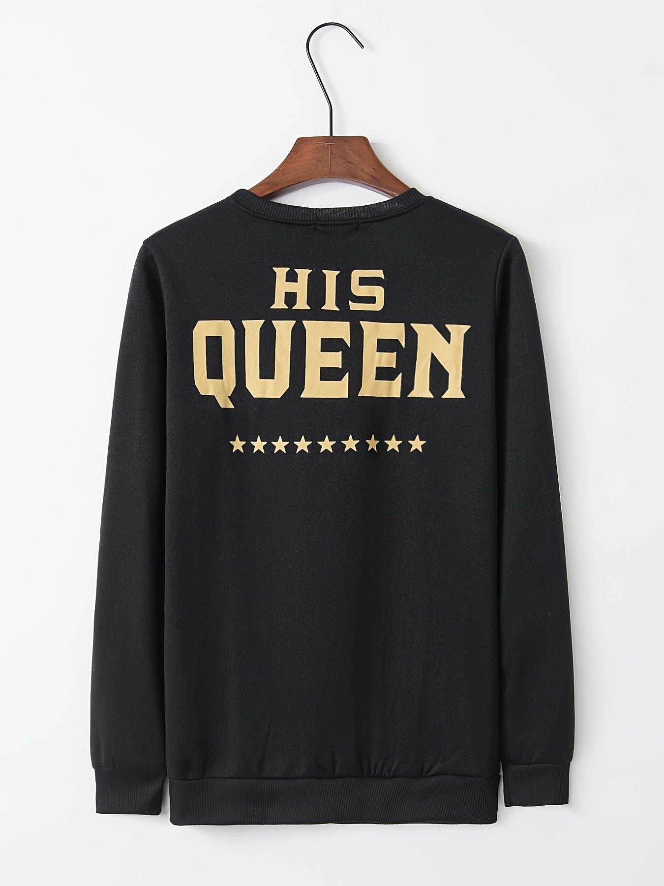 Letter and Star Print Crew Neck Sweatshirt
