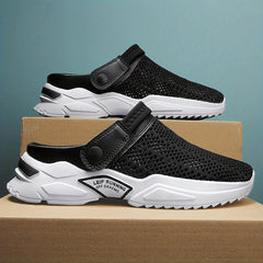 Men's Breathable Slip On Knitted Clog Sandals Casual Outdoor Walking Shoes