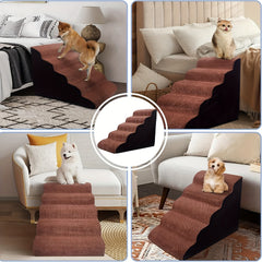 Pet Steps For Dogs And Cats 5 Tiers High Density Foam Dog Ramp
