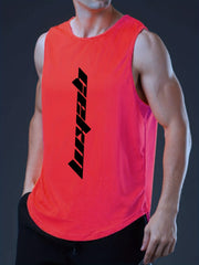 Men's Sleeveless Shirt Quick Dry Breathable Letter Print Tank Top