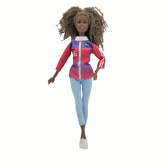 30Cm Curly Hair Doll Play 66 Sports Collection African Doll Outfit Shoes