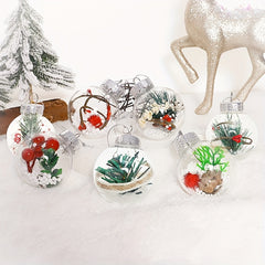 12pcs Transparent Christmas Ball Pendants Tree Hanging Decoration