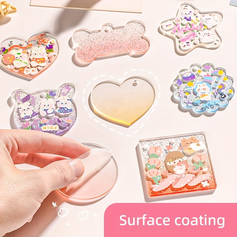 10pc Acrylic Grommet Gradient Keychain Decoration For Girls Women