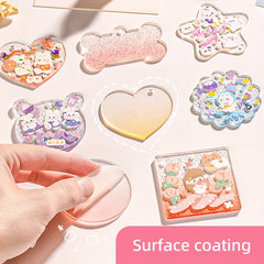 10pc Acrylic Grommet Gradient Keychain Decoration For Girls Women
