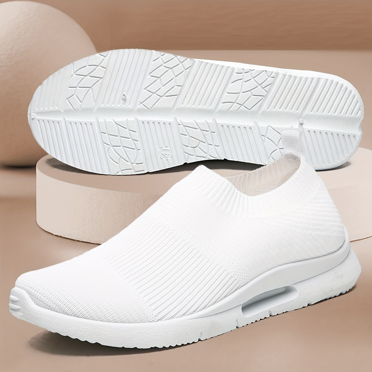 Unisex Flying Woven Running Shoes Slip On Mesh Sneakers
