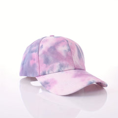 Tie Dye Ponytail Baseball Cap Colorful Print Sunshade Sports Hat