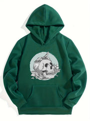 Skull Head Pattern Smart Hoodie For Girls Halloween Party Casual Long Sleeve