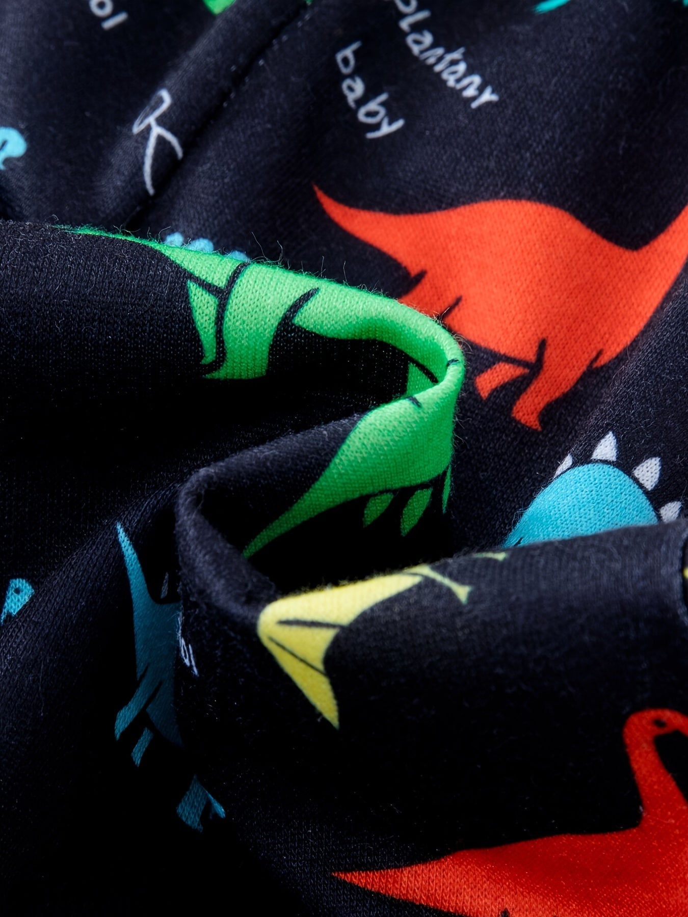 Colorful Dino Print Boy's 2pcs Sweatshirt & Sweatpants Set