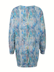 Casual Dress Women's Plus Allover Print Long Sleeve