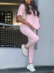 Women's Plus Tie Dye Tee & Leggings Set