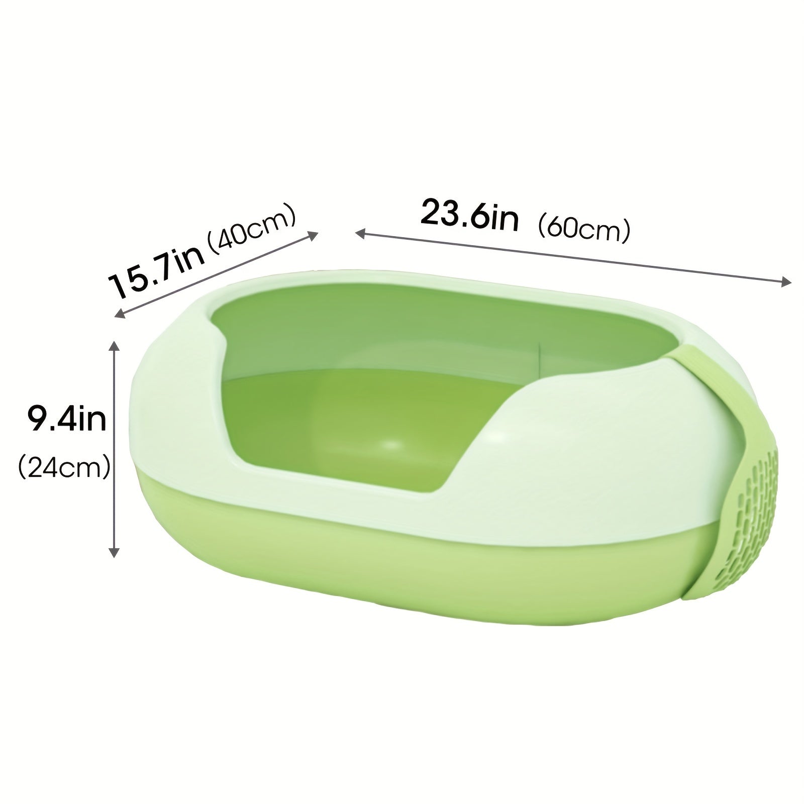 Large Cat Litter Box with Raised Fence & Shovel - For Cats Under 11.5kg