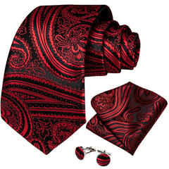 Men's Tie Paisley Wedding Tie For Men Set