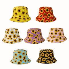 Unisex Floral Pattern Bucket Hat Double Sided Sun Hat