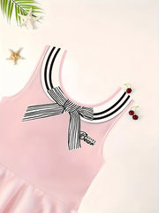Girls Preppy Style Sleeveless Dress for Summer