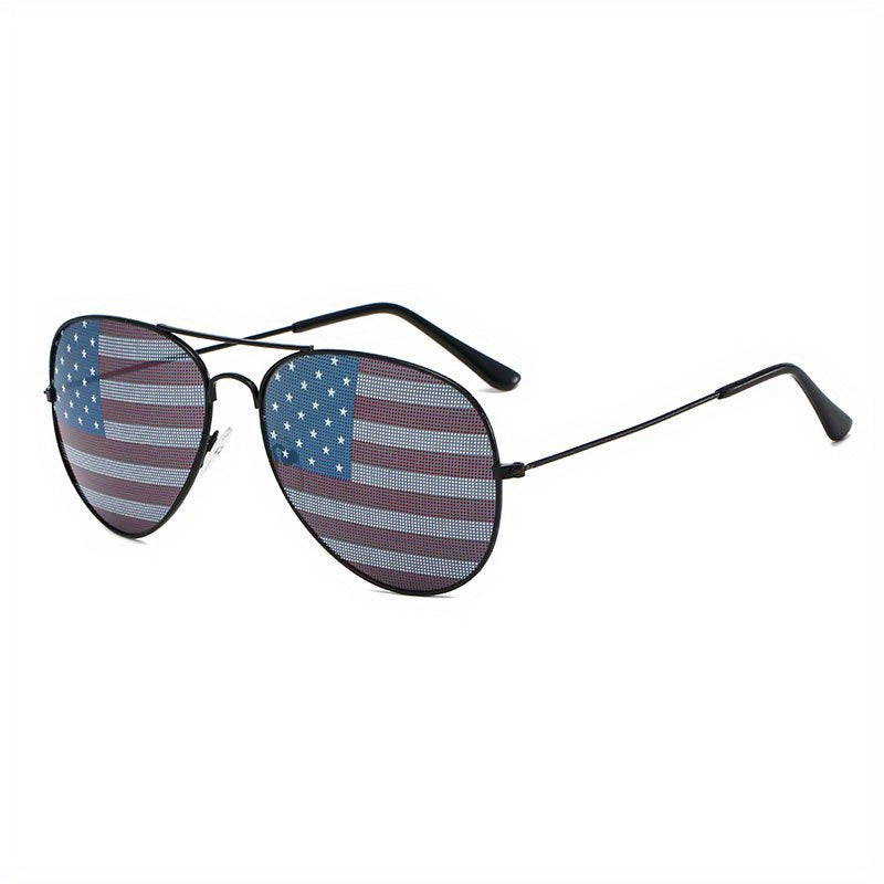 Men's American Flag Sunglasses Metal Frame