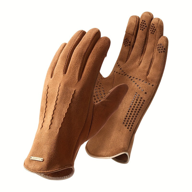 Men's Winter Suede Velvet Gloves Plus Velvet Thickened Warm