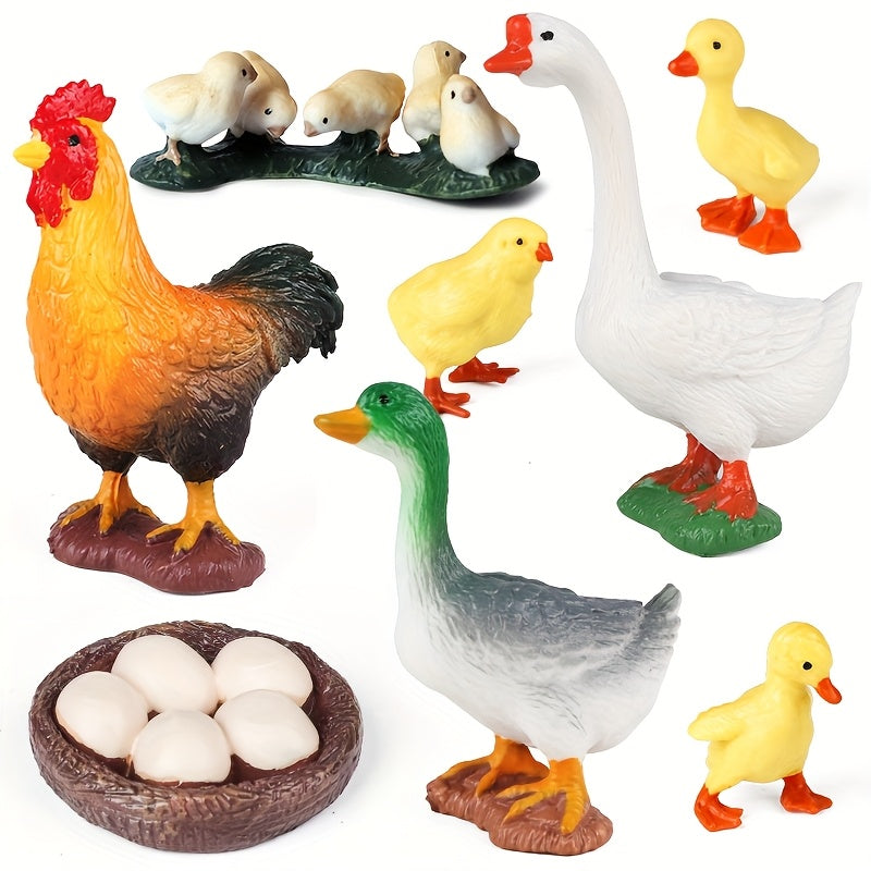 8pcs Realistic Farm Animal Figurines for DIY Landscape & Home Decor