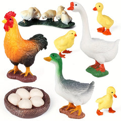 8pcs Realistic Farm Animal Figurines for DIY Landscape & Home Decor