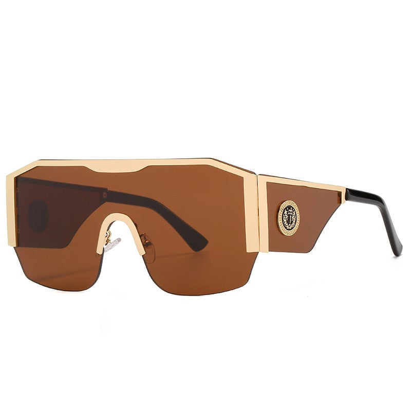 Oversized Square Sunglasses Big Frame One Piece Lens Gradient UV400