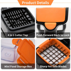 Mini Vegetable Chopper Fruit Dicer with Container
