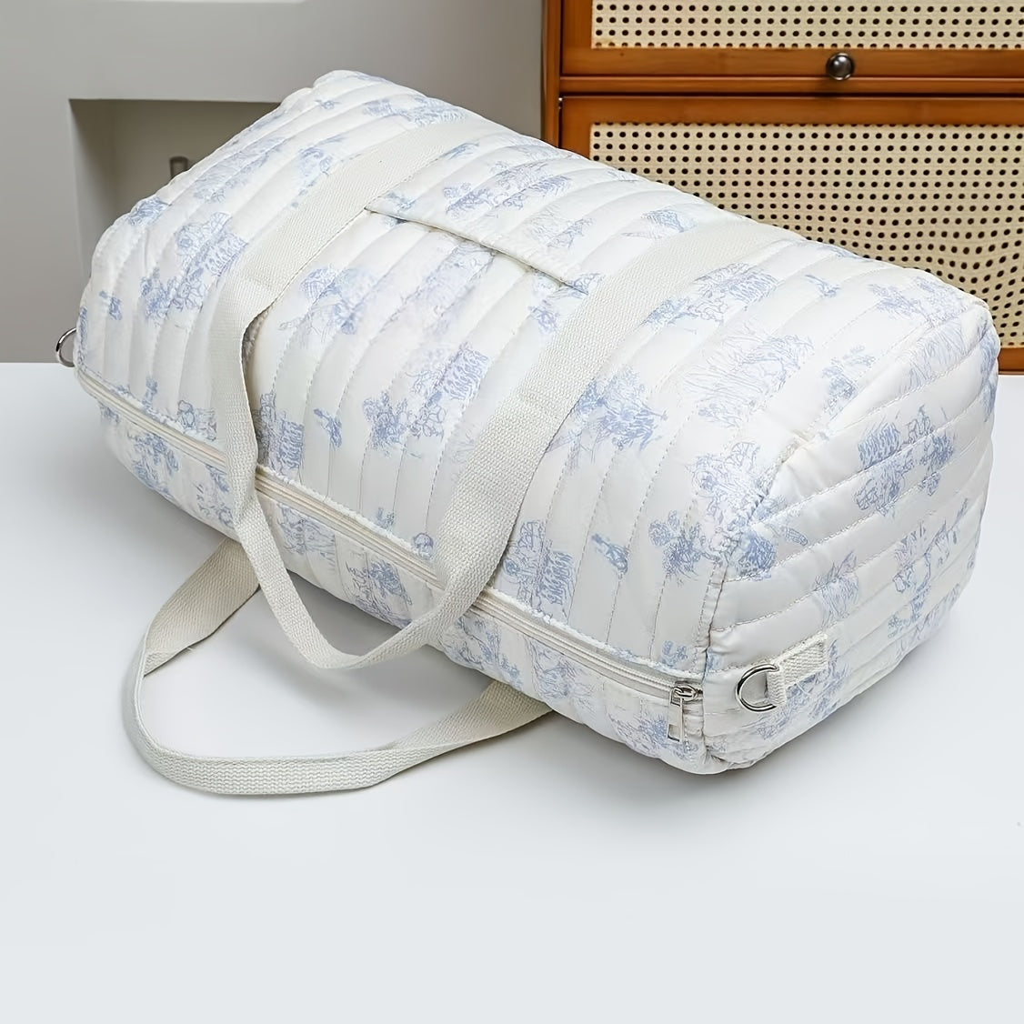 Floral Print Parent Bag Diaper Tote with Bottle Pocket