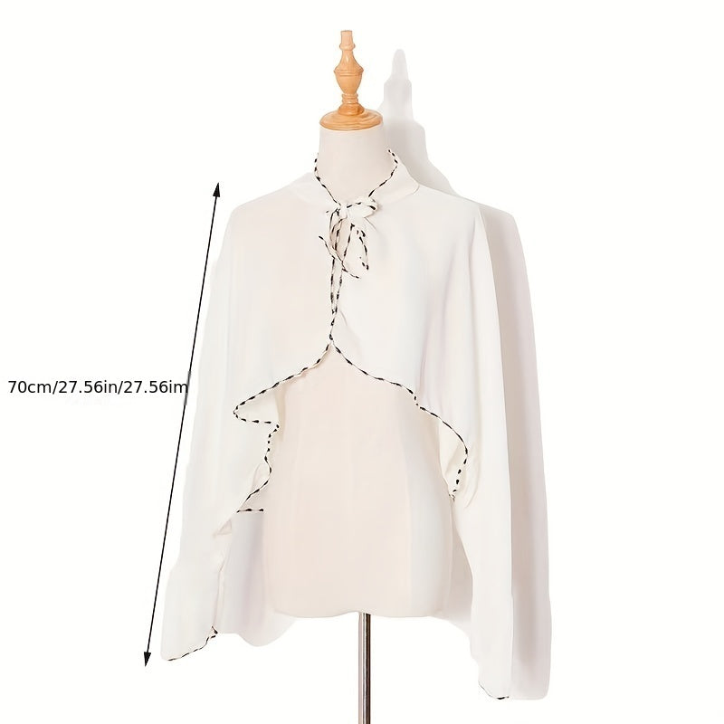 Chiffon Ruffles Sunproof Shawl UV Protection Cape