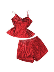 6 Pack Plus Size Satin Cami Top & Shorts Pajama Set