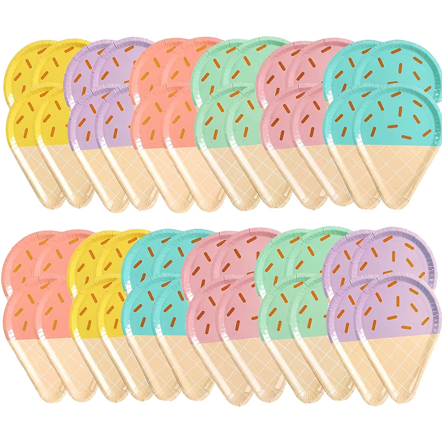 10pcs Ice Cream Party Plates 25 Disposable Paper Plates Sundae Party Supplies