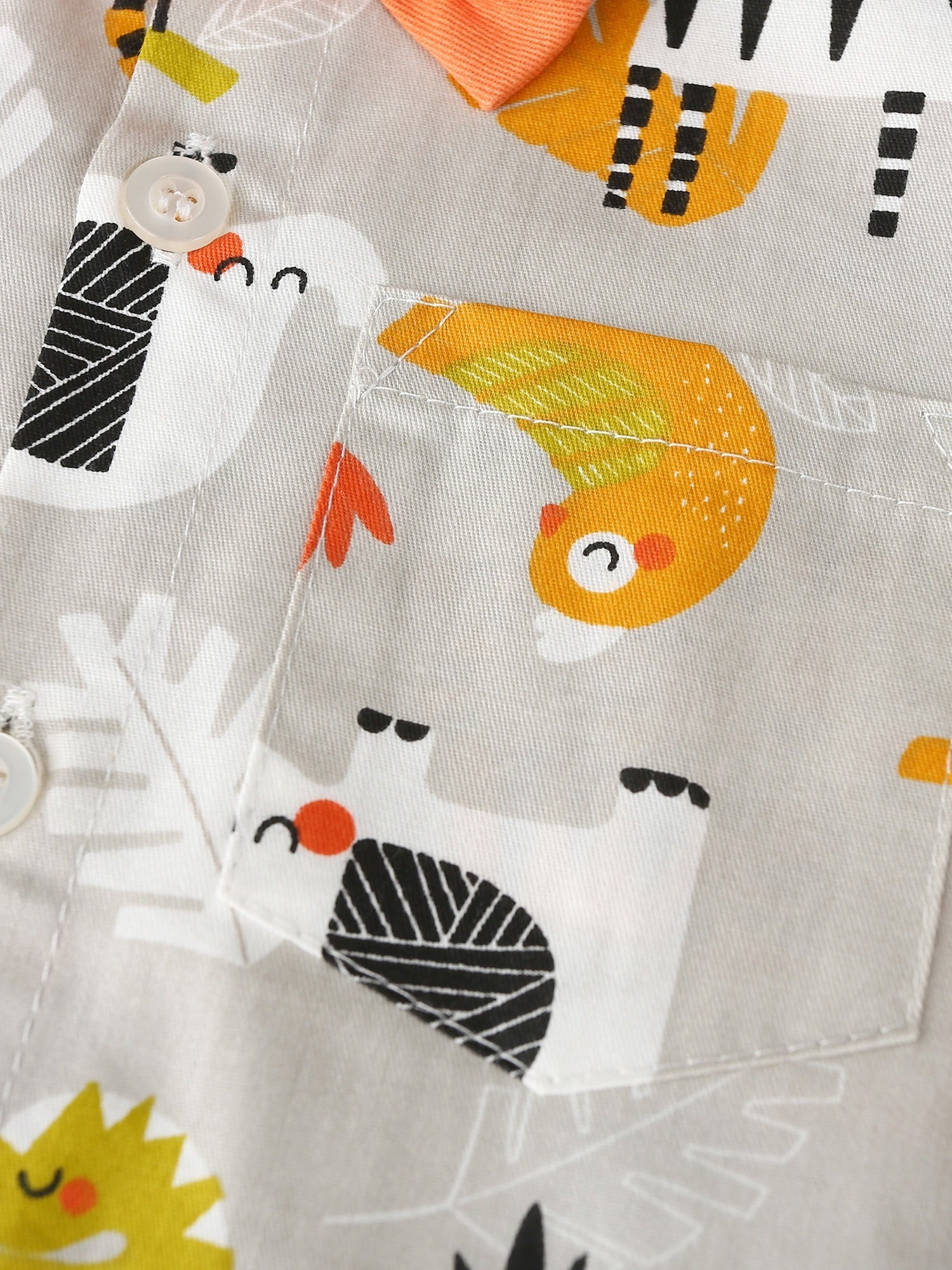 Boys Casual Outfit Animals Graphic Print Shirt&Shorts Set