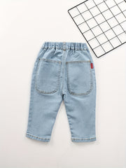 Girls Loose Fit Denim Pants Casual Jeans For Kids
