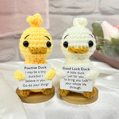 Fabric Crochet Duck Toy Lucky Duck with Yellow Beak Birthday & Party Decor