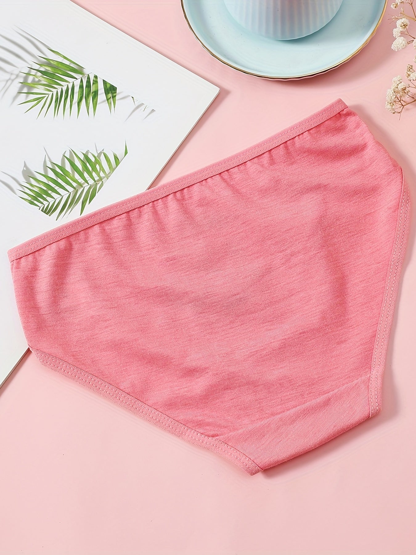 5pcs Girl's Cotton Triangle Panties BUTTERFLY Print Underwear