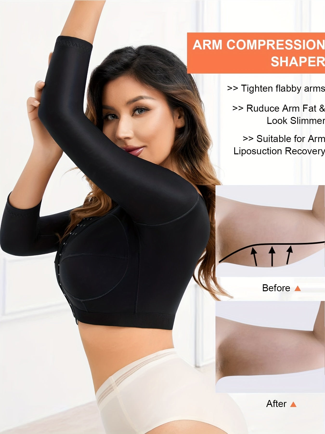 Women's Arm Shaping Compression Top With Bra Posture Corrector