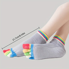 Colorful Five Toe Split Dance Socks Soft Comfortable Sweat Absorbent
