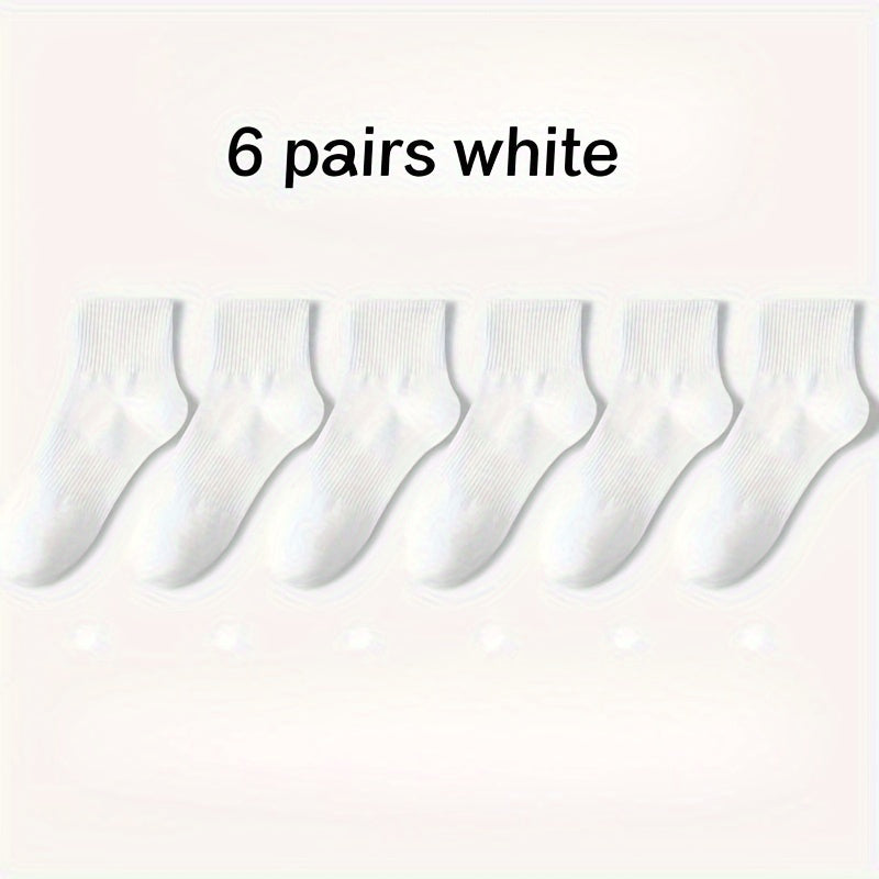 6 Pairs Cotton Ankle Socks for Men & Women