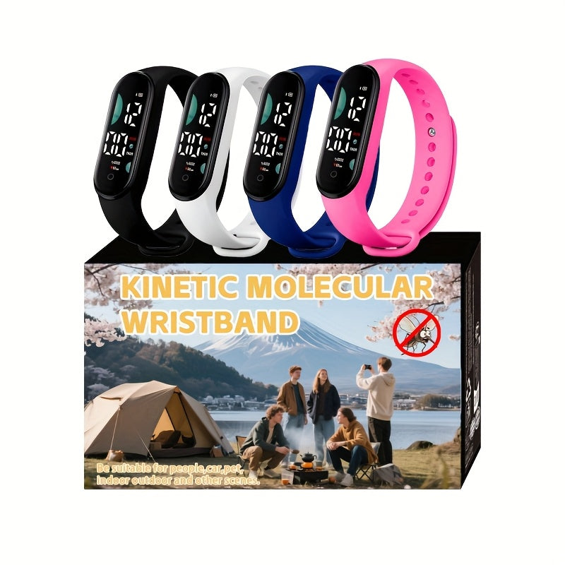 4pcs Set Touch Screen LED Sports Watch Men's Women's Outdoor Wristband