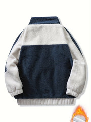 Men's Sherpa Thick Windproof Warm Thermal Jacket for Winter