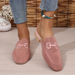 Women's Mesh Mules Closed Toe Slip On Backless Loafers
