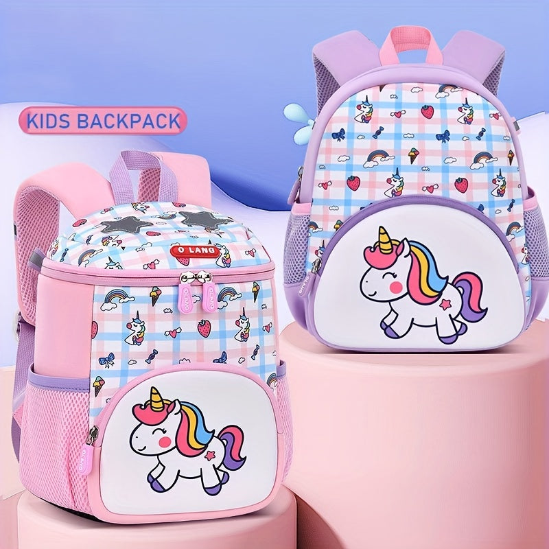 Sweet Unicorn Pattern Backpack for Kids - Girls School Bag