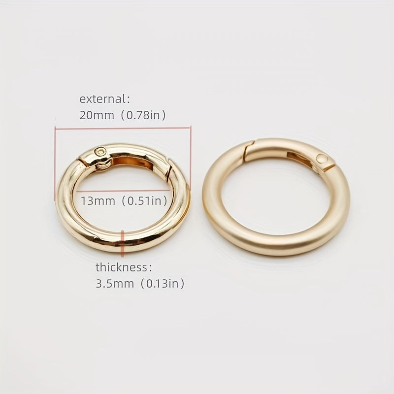 Golden Zinc Alloy O-ring Clip for Keychains and Handbags