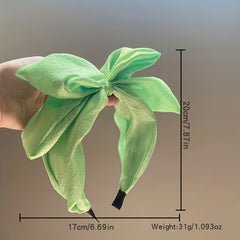 Seersucker Oversized Bow Headband Wide Brimmed Sweet Hair Accessories