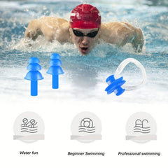 Swimming Nose Clip and Ear Plugs Set with Storage Box - Comfortable Fit