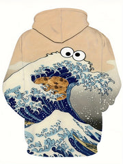 Seaside Waves 3D Print Hoodie Men's Graphic Pullover Autumn Winter