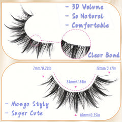 Natural Look Anime Lashes Cosplay False Eyelashes 3D Wispy Eyelashes