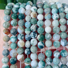 Jade Tree Bark Agate Bracelet Indian Chalcedony Water Grass Loose Bead